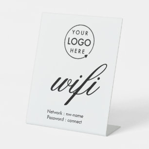 WiFi Password Code Business Logo Pedestal Sign