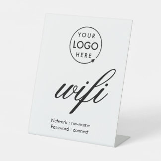 WiFi Password Code Business Logo Pedestal Sign