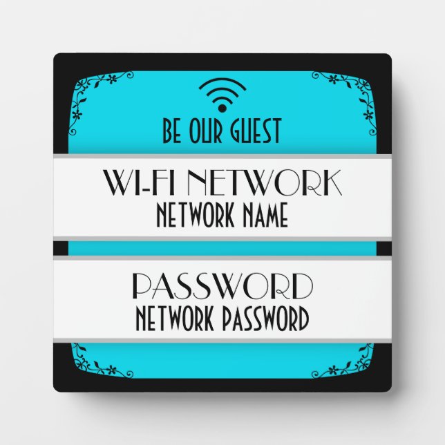 Wifi Password Custom Colour Plaque (Front)