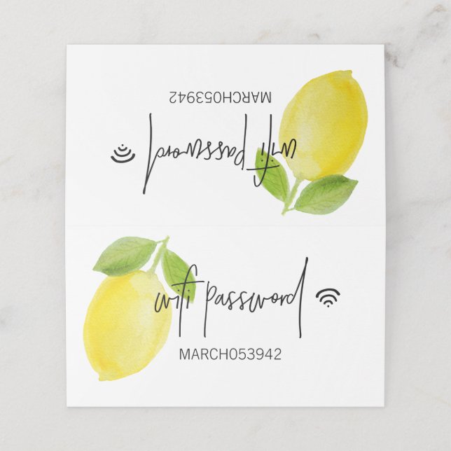 WIFI PASSWORD  Folded desk sign Place Card (Outside Unfolded)