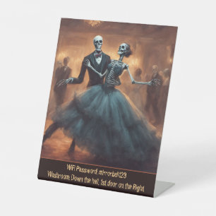 WiFi Password Halloween Dance Party Pedestal Sign