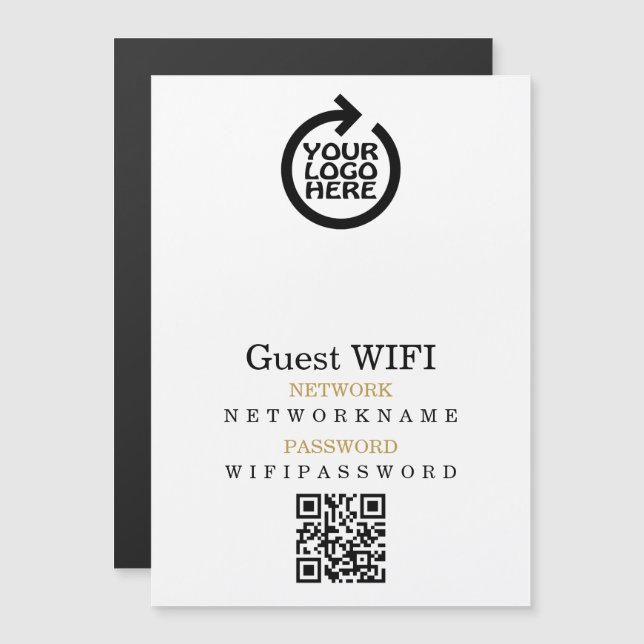 Wifi Password Logo Network Personalised QR Code (Front/Back)