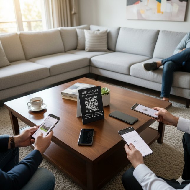 Wifi Password & Network Personalised QR Code Black (Creator Uploaded)