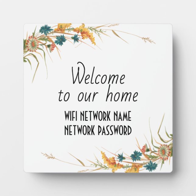 Wifi Password Plaque (Front)