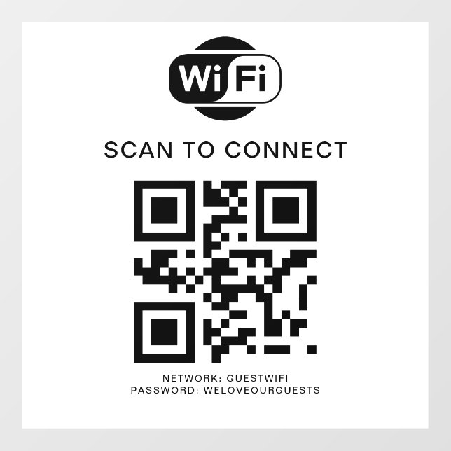 Wifi Password | QR Code Scan to Connect (Sheet)
