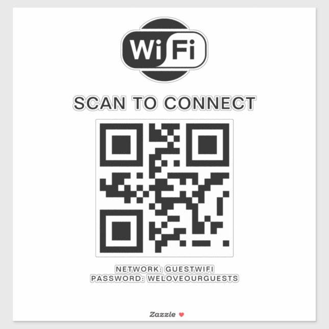 Wifi Password | QR Code Scan to Connect (Sheet)