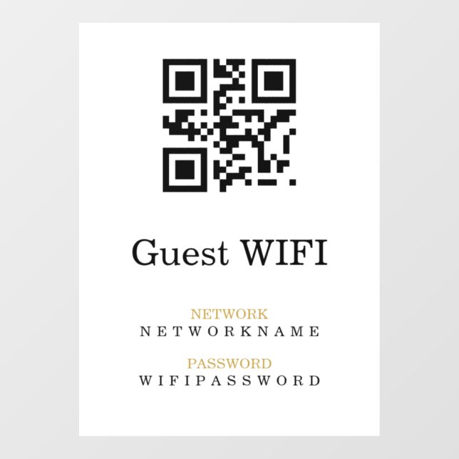 Wifi Password | QR Code Scan to Connect  (Sheet)