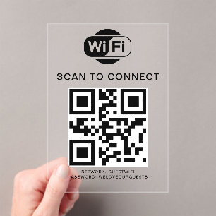 Wifi Password   QR Code Scan to Connect Acrylic Invitations