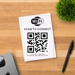 Wifi Password   QR Code Scan to Connect Acrylic Invitations
