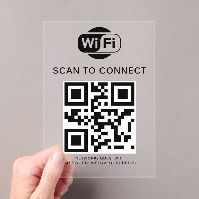 Wifi Password | QR Code Scan to Connect Acrylic Invitations (Insitu (Handheld))