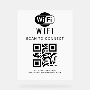 Wifi Password   QR Code Scan to Connect Acrylic Sign