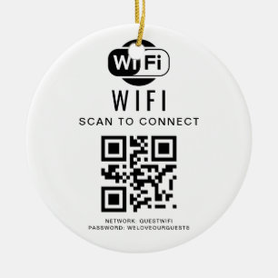 Wifi Password   QR Code Scan to Connect Ceramic Ornament