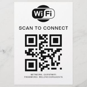Wifi Password QR Code Scan to Connect Flyer
