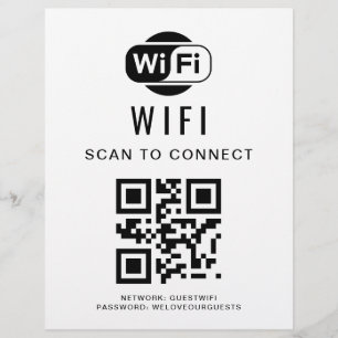 Wifi Password QR Code Scan to Connect Flyer