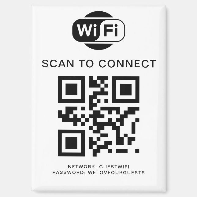 Wifi Password | QR Code Scan to Connect Magnet (Front)