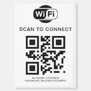 Wifi Password QR Code Scan to Connect Magnet