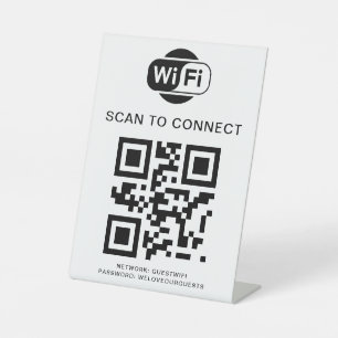 Wifi Password QR Code Scan to Connect Pedestal Sign