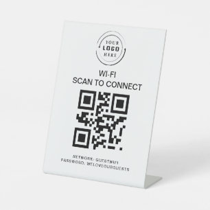 Wifi Password   QR Code Scan to Connect  Pedestal Sign