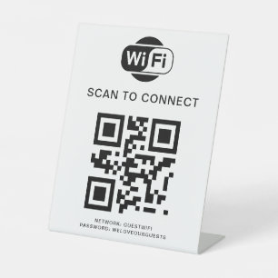 Wifi Password QR Code Scan to Connect Pedestal Sign
