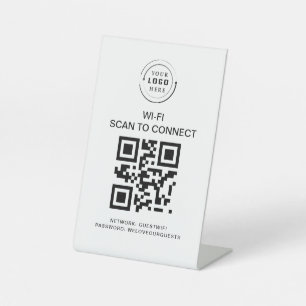 Wifi Password   QR Code Scan to Connect  Pedestal Sign