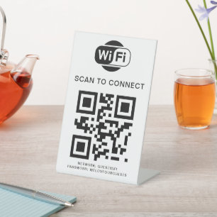 Wifi Password QR Code Scan to Connect Pedestal Sign
