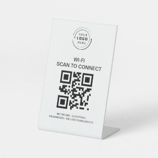 Wifi Password | QR Code Scan to Connect  Pedestal Sign