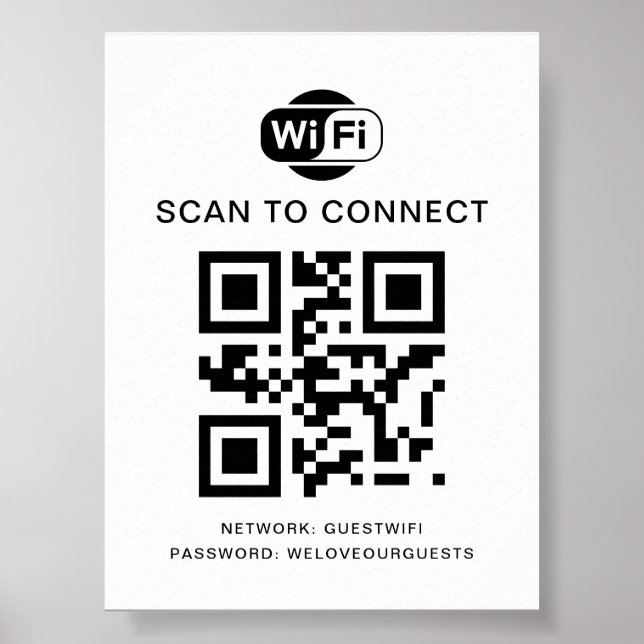 Wifi Password | QR Code Scan to Connect Poster (Front)