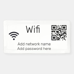 Wifi password sign add Q R code here details here
