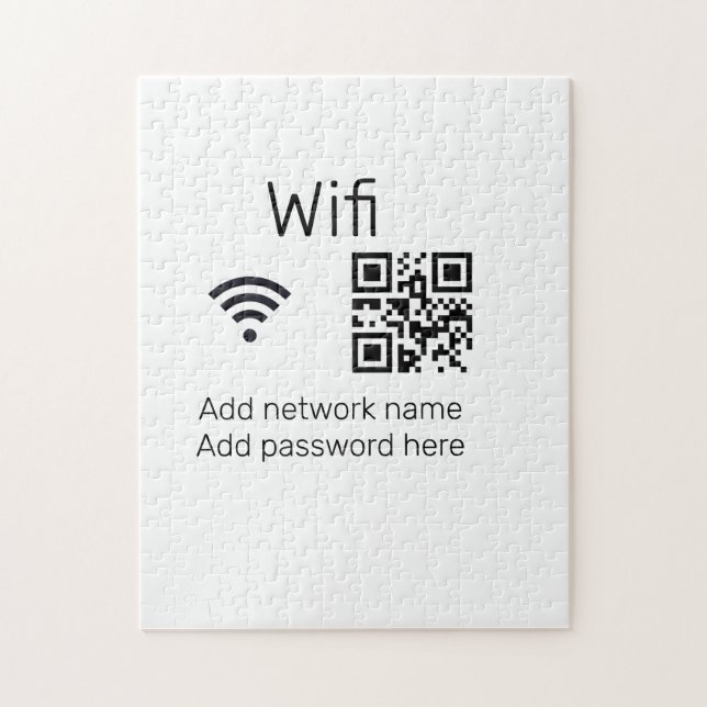 Wifi password sign add Q R code here details here  Jigsaw Puzzle (Vertical)