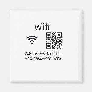Wifi password sign add Q R code here details here  Magnet