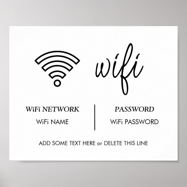Wifi Password Sign Airbnb Guest Room Sign (Front)