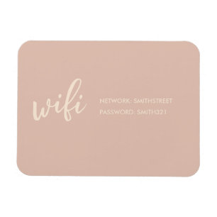 WIFI Password Sign Beige Blush Magnet