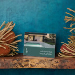 Wifi Password Sign Photo Plaque<br><div class="desc">Modern WiFi password sign to share your network information with guests. Perfect for Airbnb rentals,  bed and breakfast rooms and more. Minimal modern design with photo in gulf blue green and white with simple easy-to-read typography.</div>