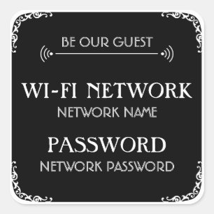 Wifi Password Square Sticker