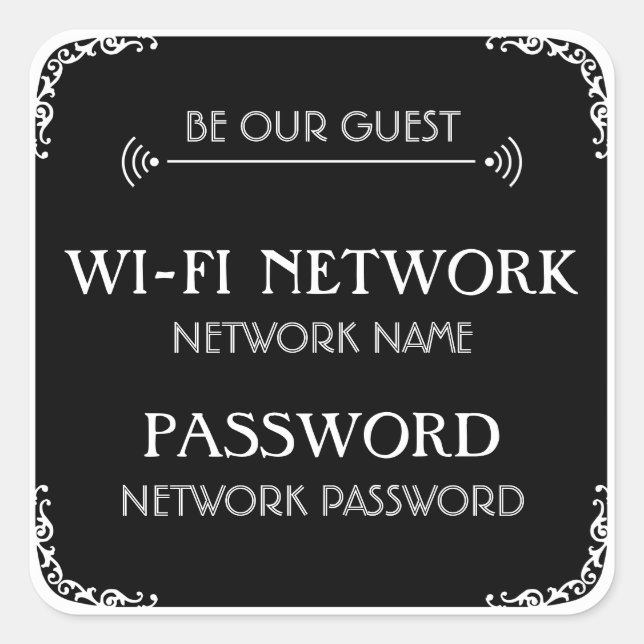 Wifi Password Square Sticker (Front)