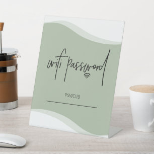 Wifi Password Table Top Sign - green
