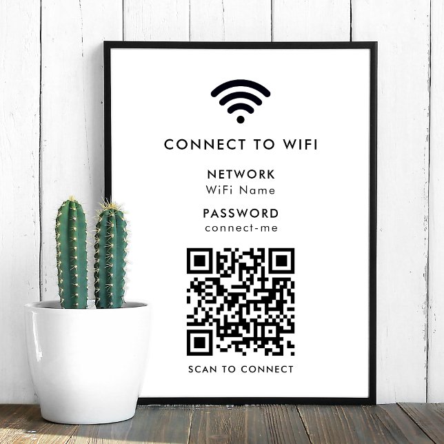 WiFi Poster Print | QR Code Connect Network Sign (Creator Uploaded)