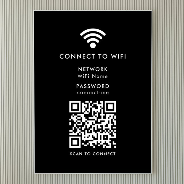 WiFi Poster Print | QR Code Connect Network Sign (Creator Uploaded)