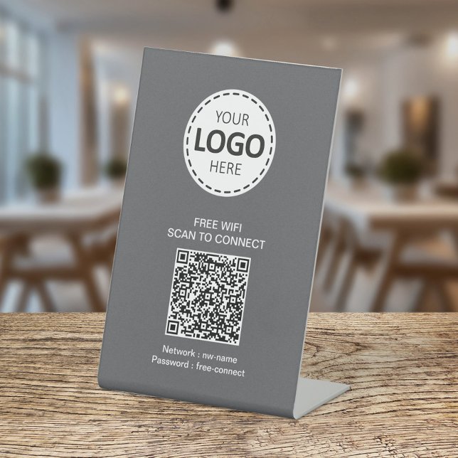  WIFI QR Code and Buisness Logo  Pedestal Sign (Creator Uploaded)