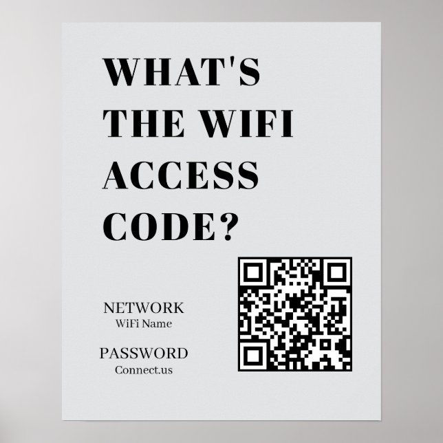 WiFi QR Code Easy Connect Network Access poster (Front)
