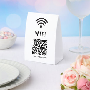 WiFi QR Code Paper Table Tent for Easy Connect
