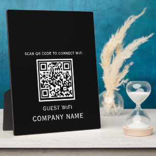 Wifi QR Code Password and Network Name Black Plaque