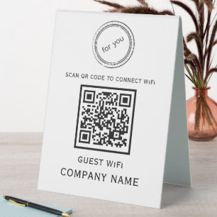 Wifi QR Code Password and Network Name White