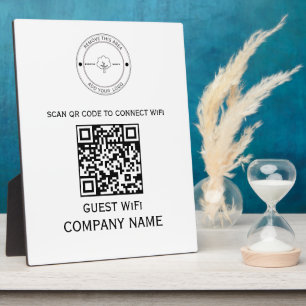 Wifi QR Code Password and Network Name White Plaque
