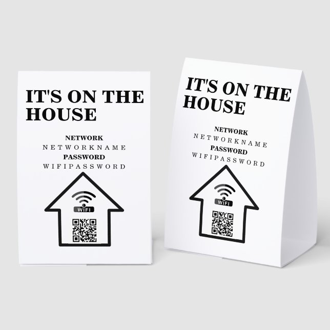 WIFI QR Code Password and Network Personalized  (Front/Back)