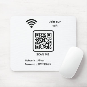 WiFi QR Code Scan Me Join Our Wifi Password Mouse Pad