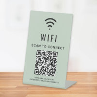 Wifi QR Code Scan To Connect Sage Green