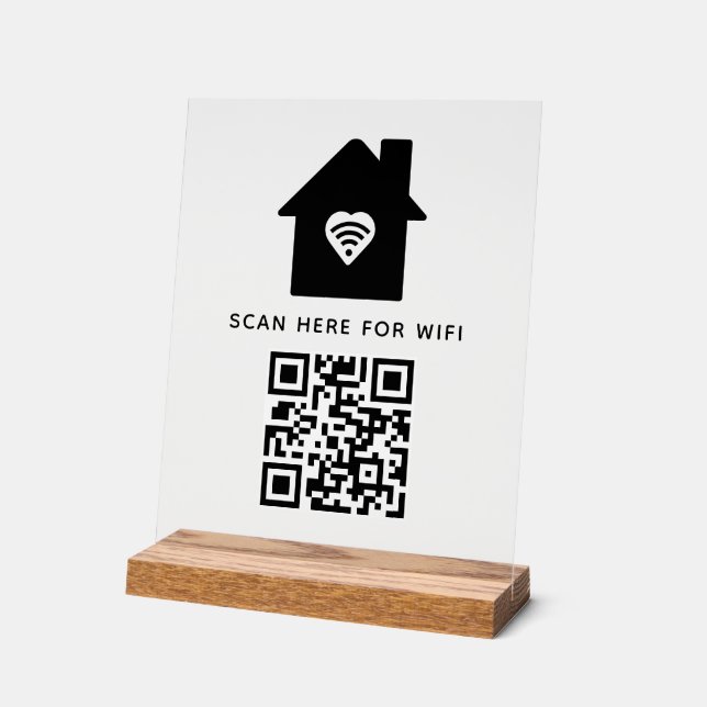 Wifi QR Code Scan to Connect Self Adhesive Acrylic Sign (Angle)