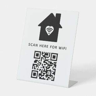 Wifi QR Code Scan to Connect Self Adhesive Pedestal Sign