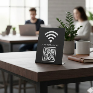 Wifi QR Code Scan to Connect Self Adhesive Pedestal Sign